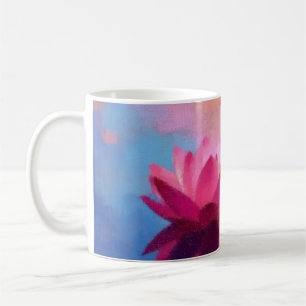 Taza De Café Flores de Lotus abstractas y coloridas