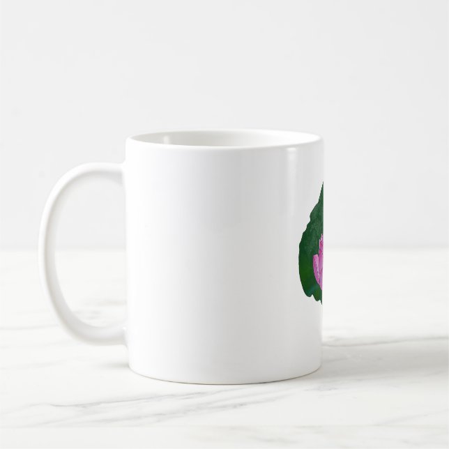 Taza De Café Flores de Lotus pintadas a mano con acuarela (Izquierda)