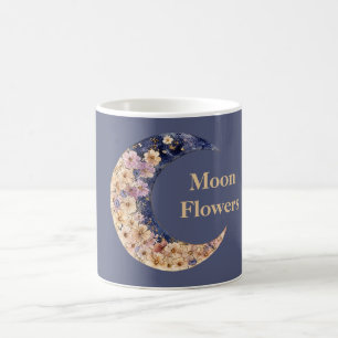 Taza De Café Flores de Luna Amarillas Purpura