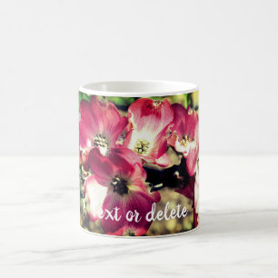 Taza De Café Flores de madera de color rosa personalizadas