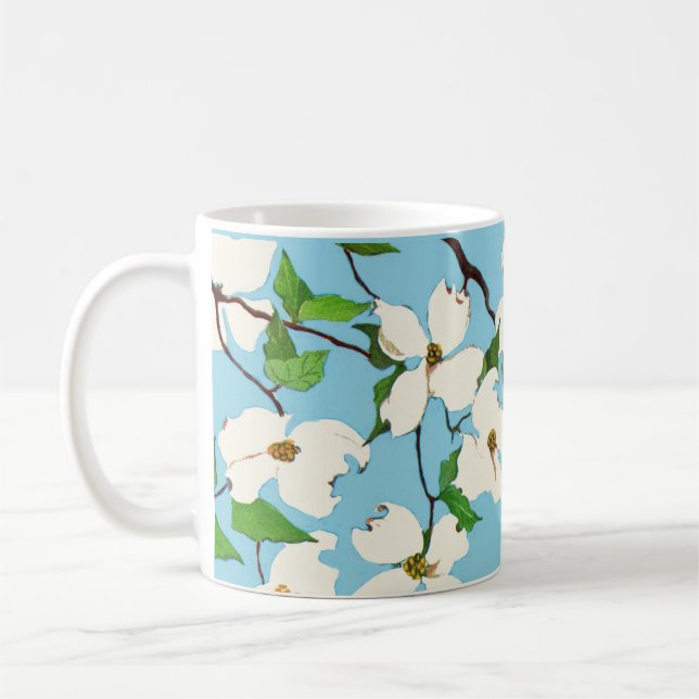 Taza De Café flores de madera de perro