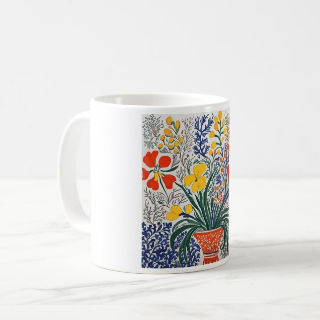 Taza De Café Flores de malva y silvestres (Anverso izquierdo)