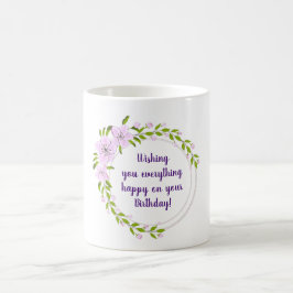 Taza De Café Flores de manzano lindas cumpleaños Minimalista Ca