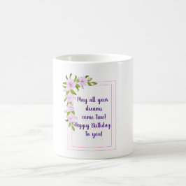 Taza De Café flores de manzano románticas cumpleaños Minimalist