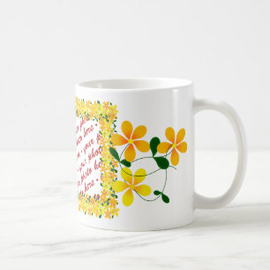 Taza De Café Flores de marco Naranja y amarillo