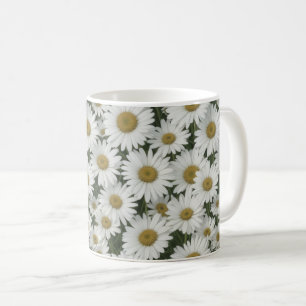 Taza De Café Flores de margarita blanca