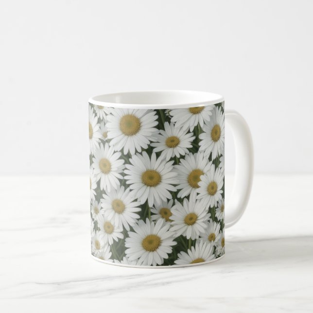 Taza De Café Flores de margarita blanca (Anverso derecho)