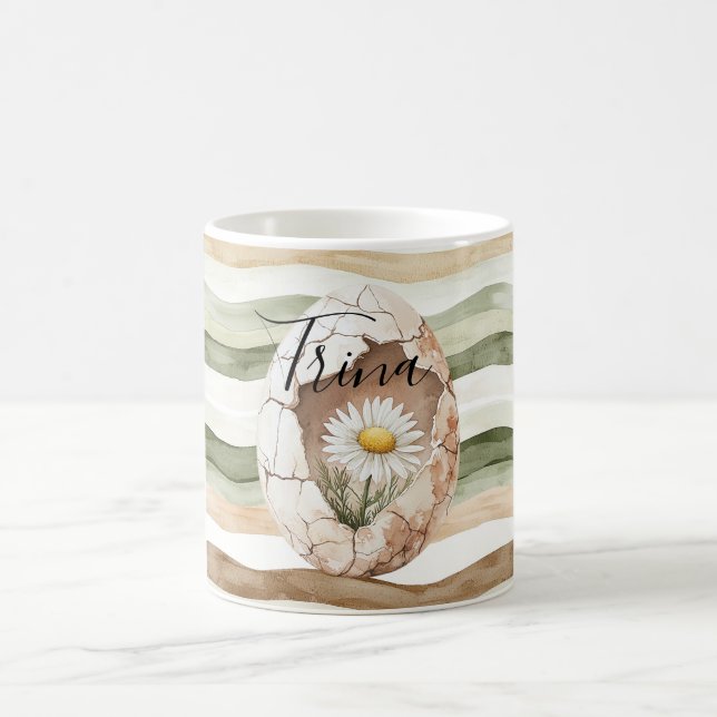 Taza De Café Flores de margarita blancas crema (Centro)