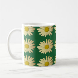 Taza De Café Flores de margarita en un césped verde