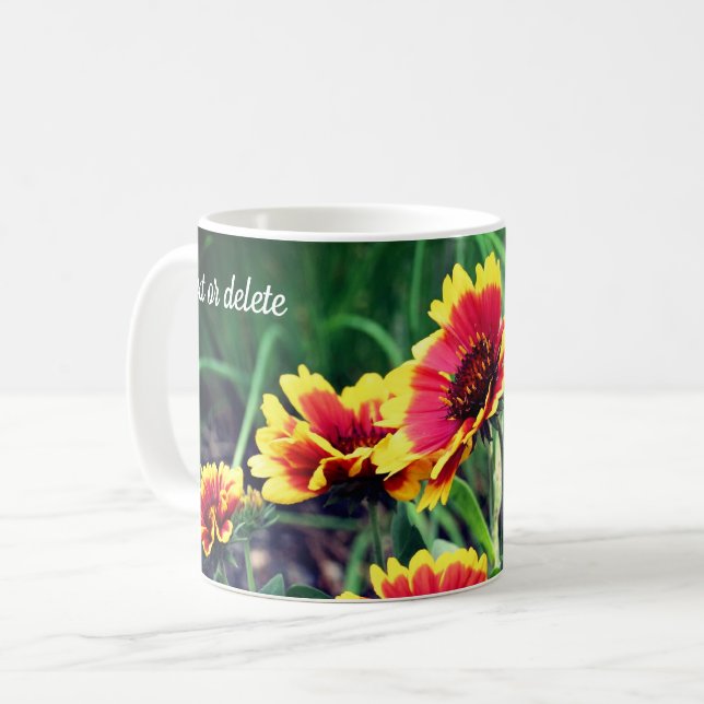 Taza De Café Flores de margarita personalizadas (Anverso izquierdo)