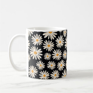 Taza De Café Flores de margarita vintage sin fisuras. Di