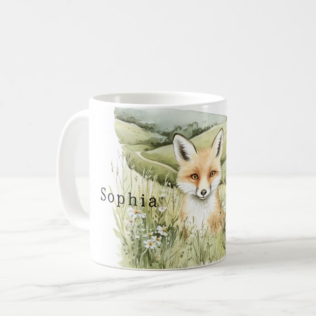 Taza De Café Flores de margarita zorro (Anverso izquierdo)