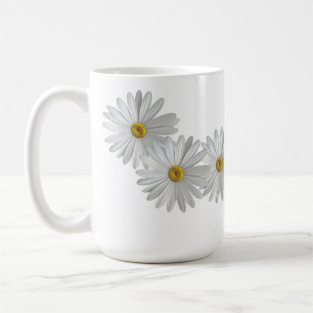Taza De Café Flores de marguerita blanca (Izquierda)