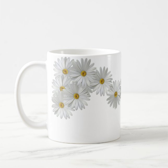 Taza De Café Flores de marguerita blanca (Izquierda)
