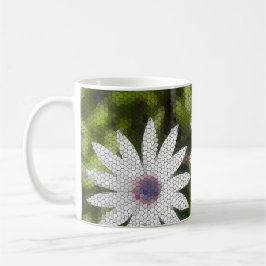 Taza De Café Flores de marimacho blanco mosaico