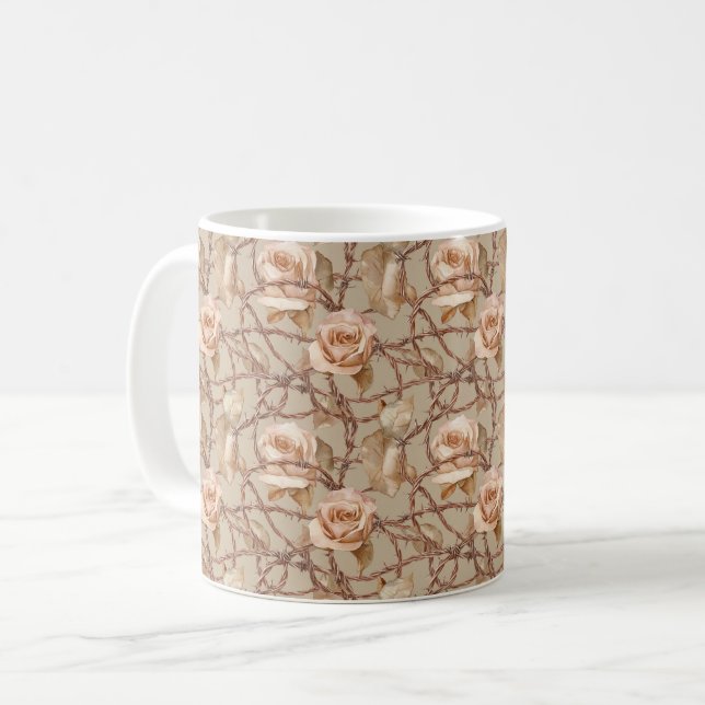 Taza De Café Flores de melocotón (Anverso izquierdo)