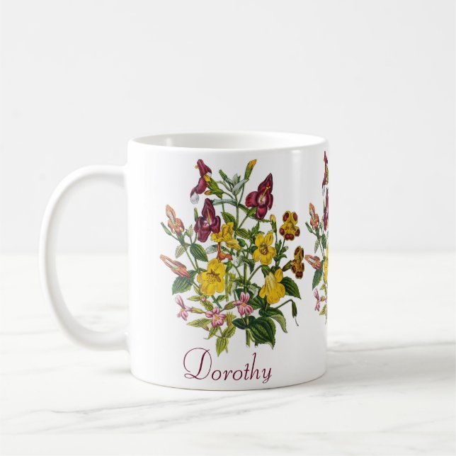 Taza De Café Flores de mono personalizadas (Izquierda)