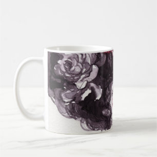 Taza De Café Flores De Mujer, Fondo De Color De Moda.