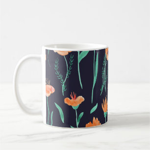 Taza De Café Flores de Naranja de fantasía: Patrón de color de