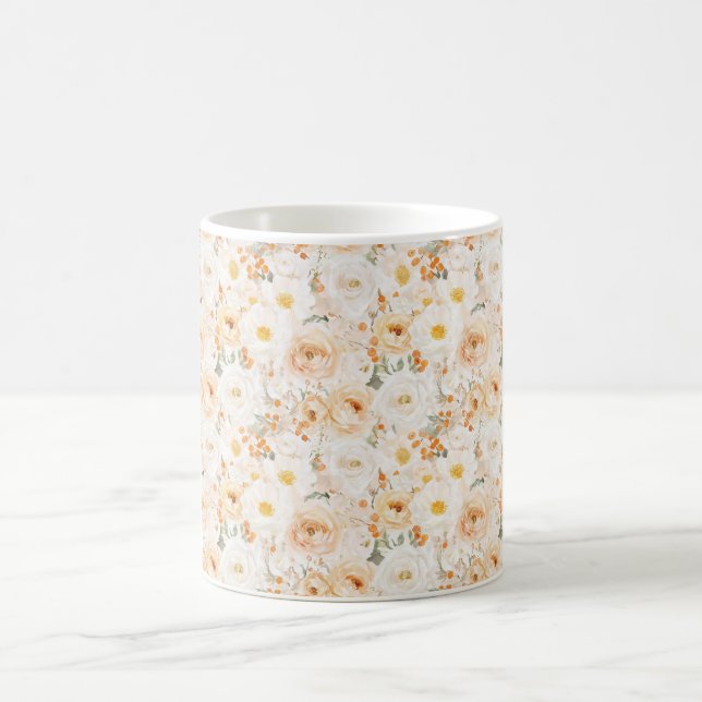 Taza De Café Flores de Naranja Melocotón (Centro)
