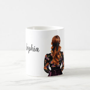 Taza De Café Flores de naranja negra