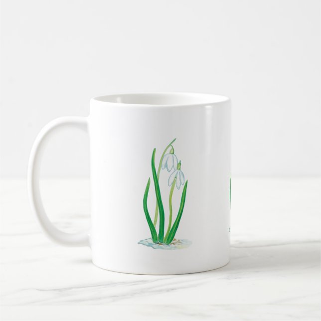 Taza De Café Flores de nieve blancas (Izquierda)