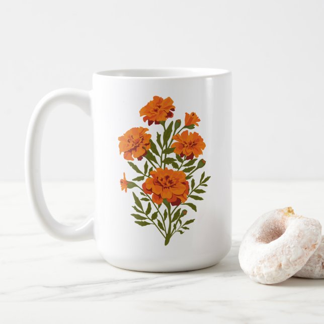 Taza De Café Flores de oro (Con donut)