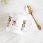 Taza De Café Flores de oro modernas letra L | Dos monografías f<br><div class="desc">Flores de oro modernas letra L | Dos monografías fotográficas</div>