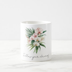 Taza De Café Flores de orquídeas rosadas tropicales