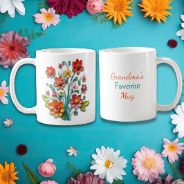 Taza De Café Flores de papel que acallan | El favorito de la ab