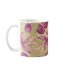 Flores de pasión, color de agua Borgoña y oro