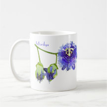 Flores de pasión púrpura café Mug