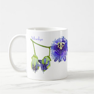 Taza De Café Flores de pasión púrpura café Mug