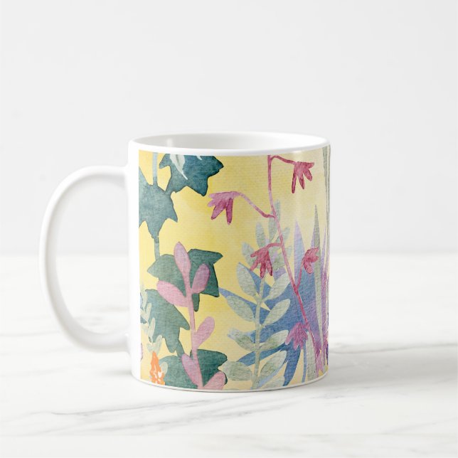 Taza De Café Flores de pastel floral cúrcuta (Izquierda)