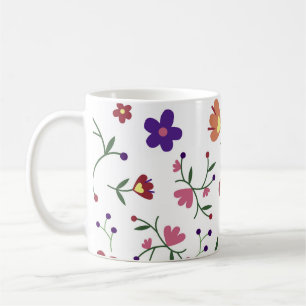 Taza De Café flores de patrón-