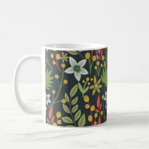Taza De Café Flores de patrón sin costura y flor coloridas