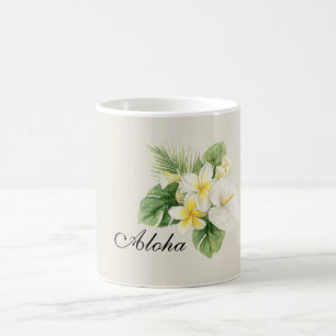 Taza De Café Flores de Plumeria Tropicales Aloha