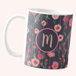 Taza De Café Flores de Plymouth Personalizado de Boho oscuro Mo