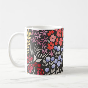 Taza De Café Flores de pradera: acuarela floral sin foco
