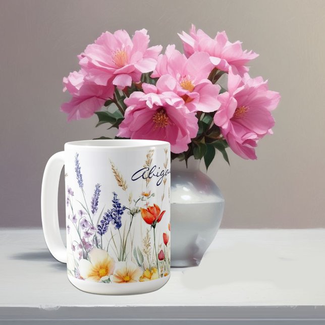 Taza De Café Flores de prado y lavanda (Subido por el creador)