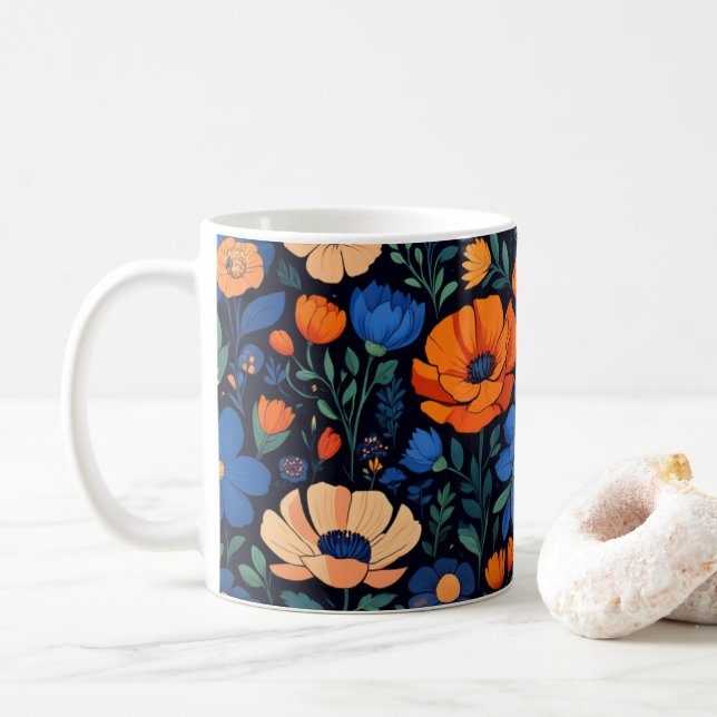 Taza De Café flores de primavera (Con donut)