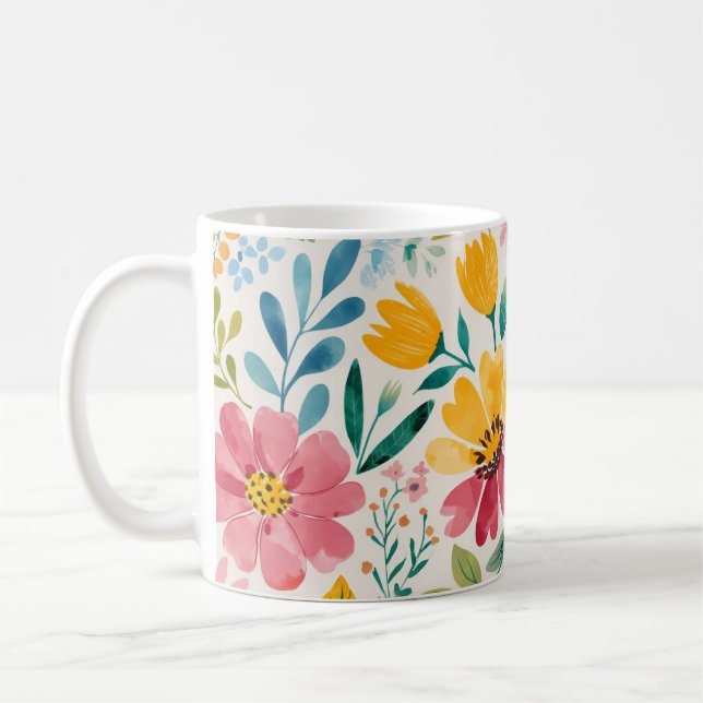 Taza De Café Flores de primavera (Izquierda)