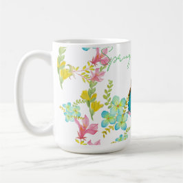 Taza De Café Flores de primavera acuarela