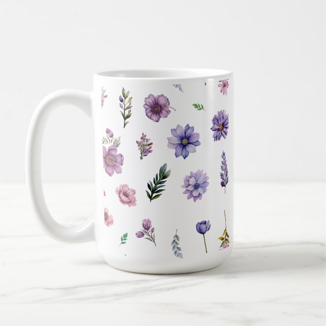 Taza De Café Flores de primavera acuarela conjunto del núcleo d (Izquierda)