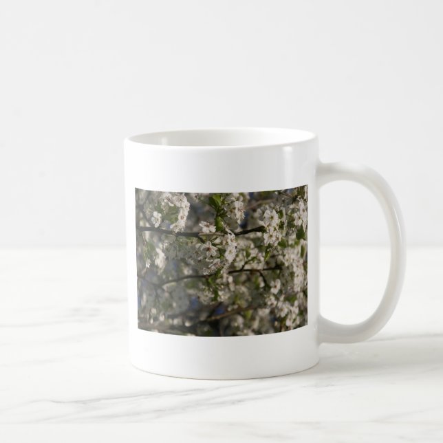 Taza De Café Flores de primavera blanca (Derecha)