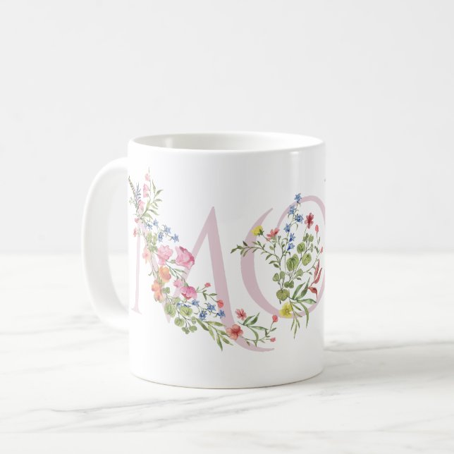 Taza De Café Flores de primavera Bonito rosado Día de la Madre  (Anverso izquierdo)