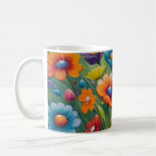Taza De Café Flores de primavera coloridas