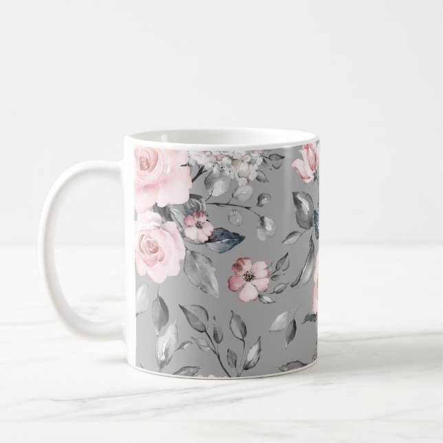Taza De Café Flores de primavera dibujan la mano (Izquierda)