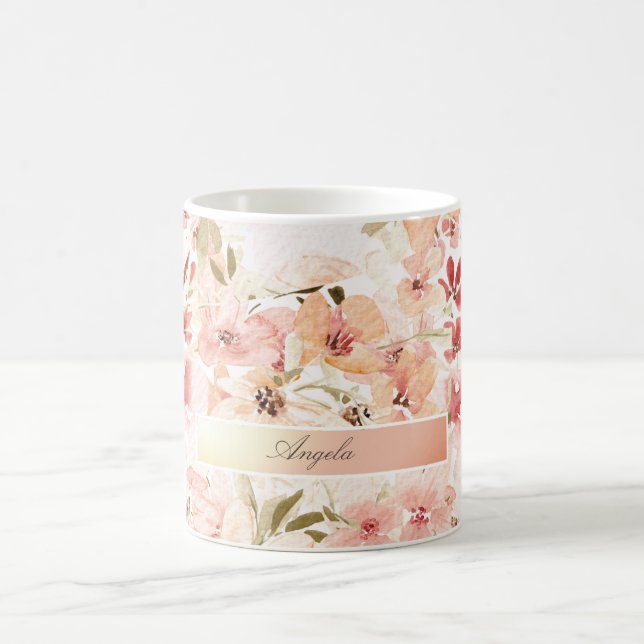 Taza De Café Flores de primavera en flor (Centro)