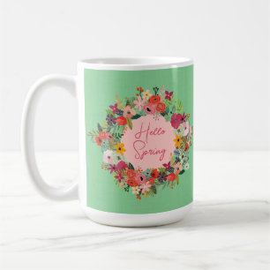 Taza De Café Flores de primavera Hola Ropa de primavera persona